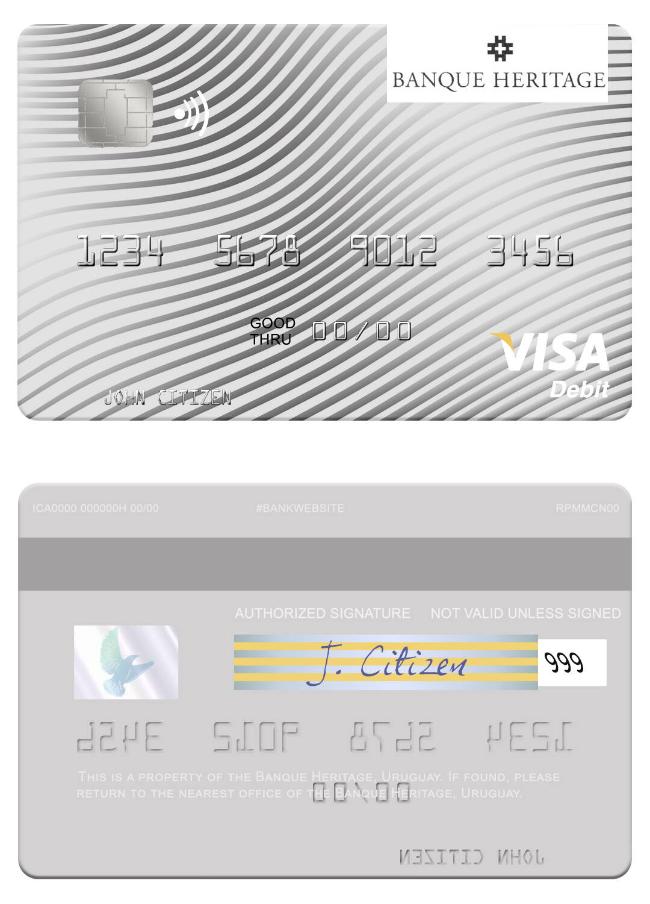 Uruguay Banque Heritage visa debit card